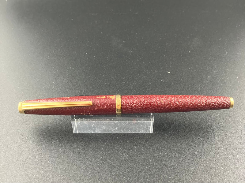 Platinum Leather Wrapped 18k Gold Fine Nib Fountain Pen