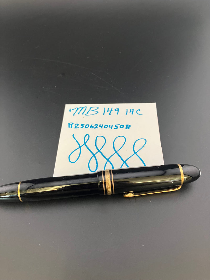 Montblanc Meisterstück No. 149 Fountain Pen 14C Medium Nib Serviced Warranty