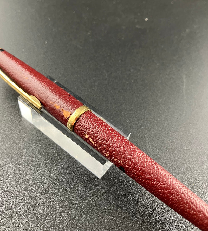 Platinum Leather Wrapped 18k Gold Fine Nib Fountain Pen