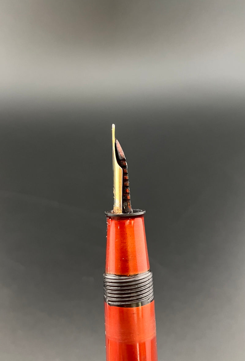 Special Ebonite Eyedropper Fountain Pen Fine Nib Rolled 14k