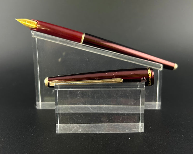 Platinum Red Metallic Fountain Pen 18K Gold Fine Nib