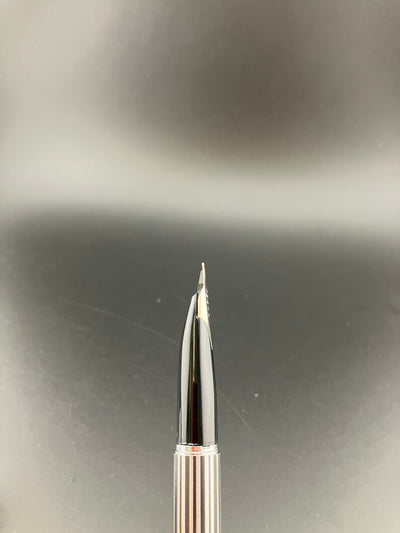 Sailor Custom Stripe Fountain Pen 18K White Gold Fine Nib NOS