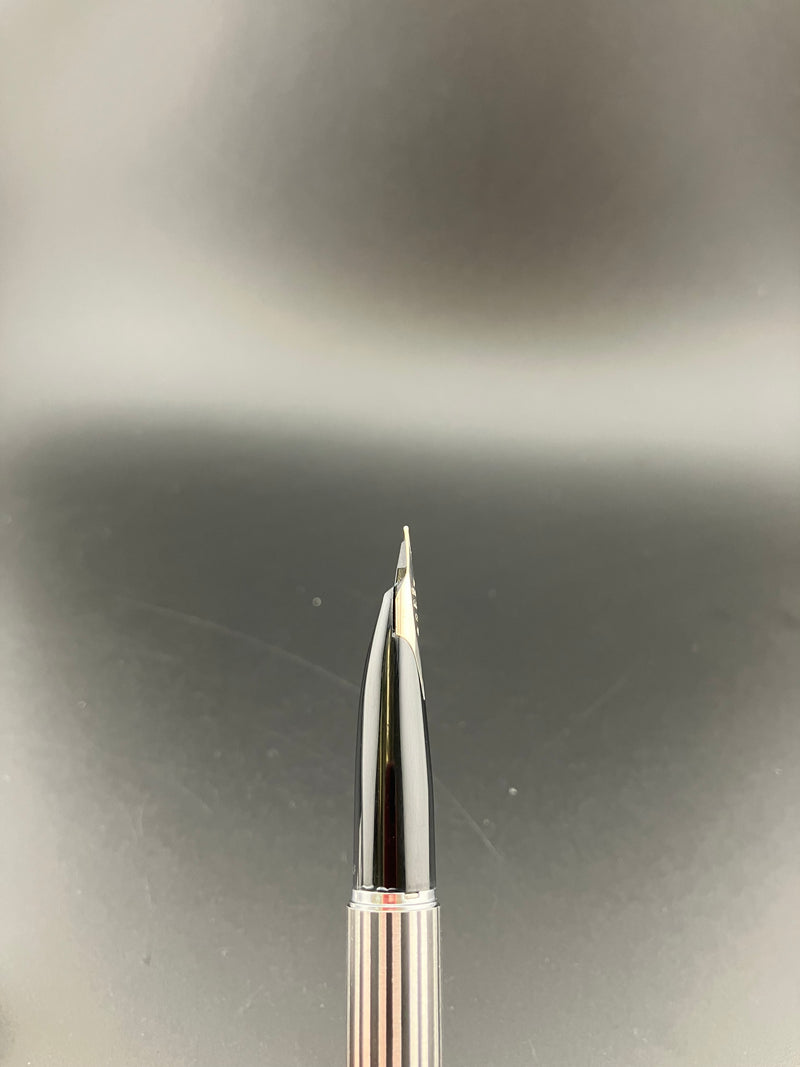 Sailor Custom Stripe Fountain Pen 18K White Gold Fine Nib NOS