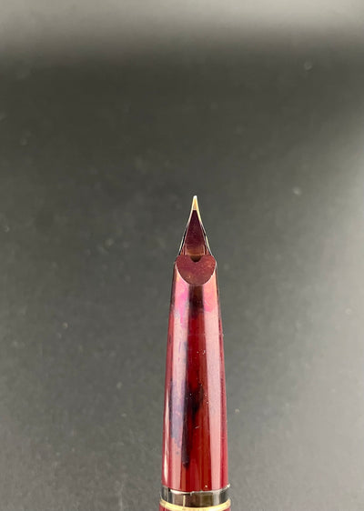 Montblanc 221 Burgundy Cartridge/Converter Fountain Pen 14K Gold Fine Nib Parts or Repair
