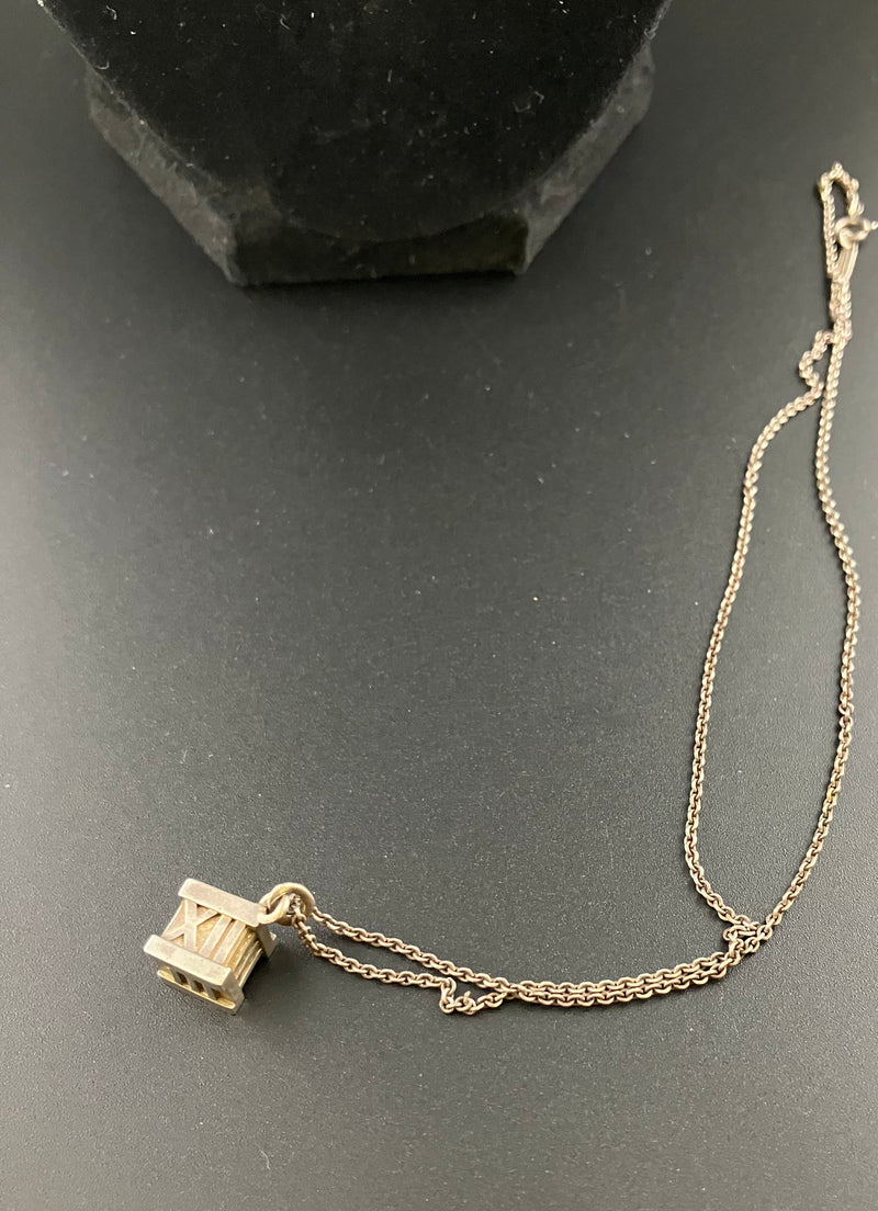 Tiffany Atlas Cube Sterling Silver 925 Necklace Italy