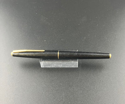 Platinum Engraved Scroll Fountain Pen 18K Gold Soft-Fine Nib