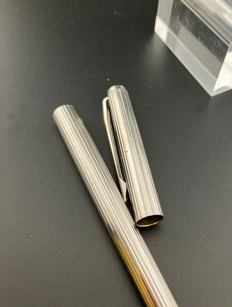 Montblanc Noblesse Silver Pinstripe First Gen Fountain Pen Body and Cap ONLY