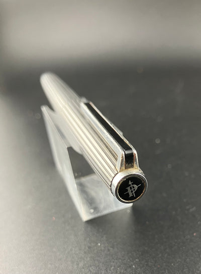 Pilot Custom Fountain Pen Black Stripe 18k White Gold Fine Nib