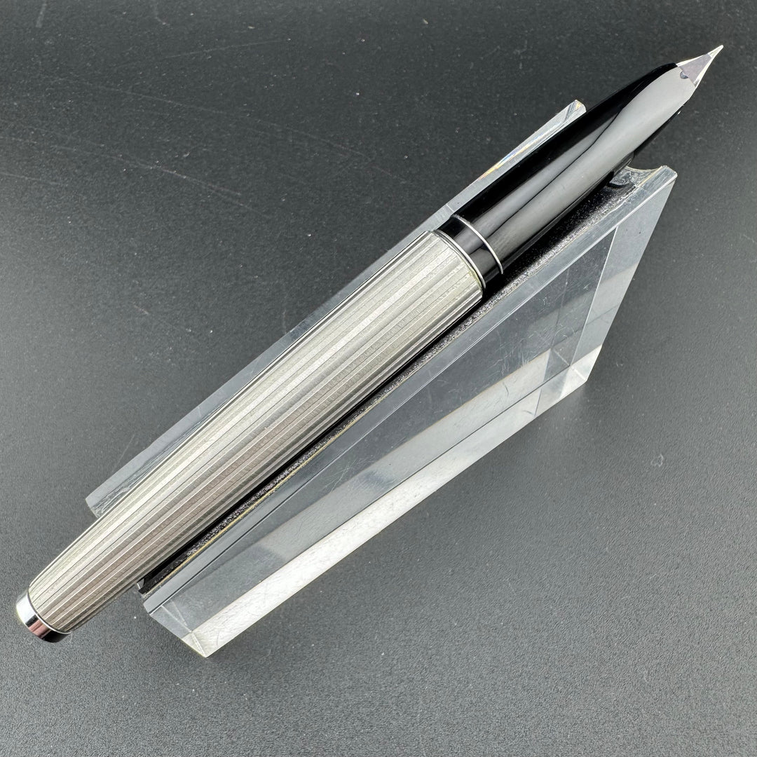 PILOT Custom K-600SS White Stripe Stainless Steel Fountain Pen 18K