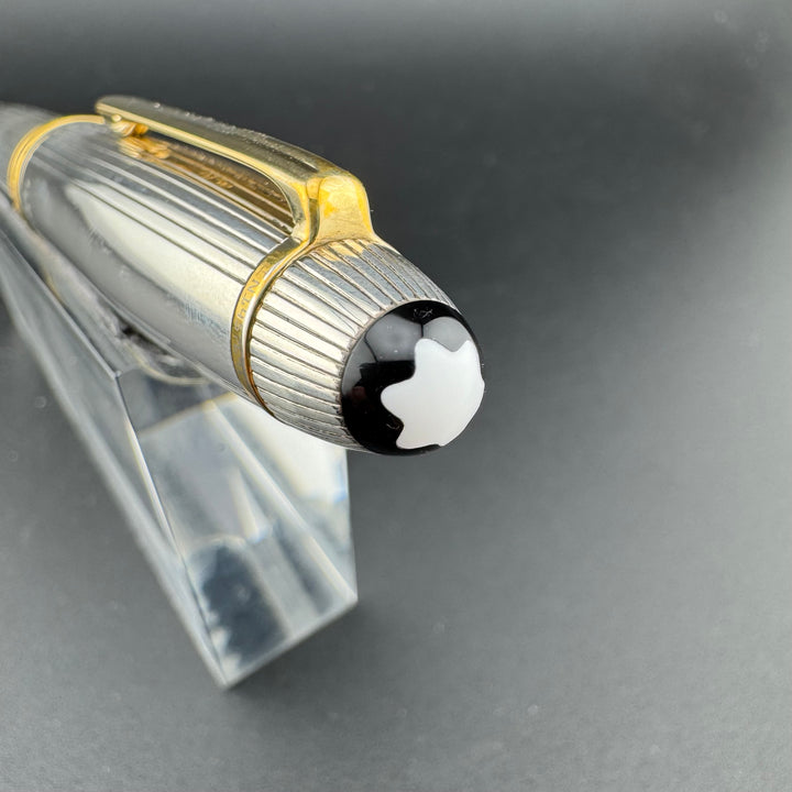 MONTBLANC No. 1468 LeGrand Solitaire Silver Fountain Pen 18K Gold