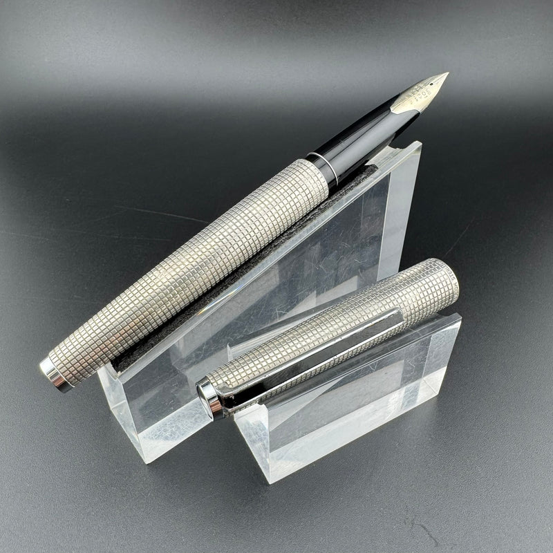 Pilot Custom K-1000SS Sterling Silver Checkered Fountain Pen 18K WG Extra-Fine Nib