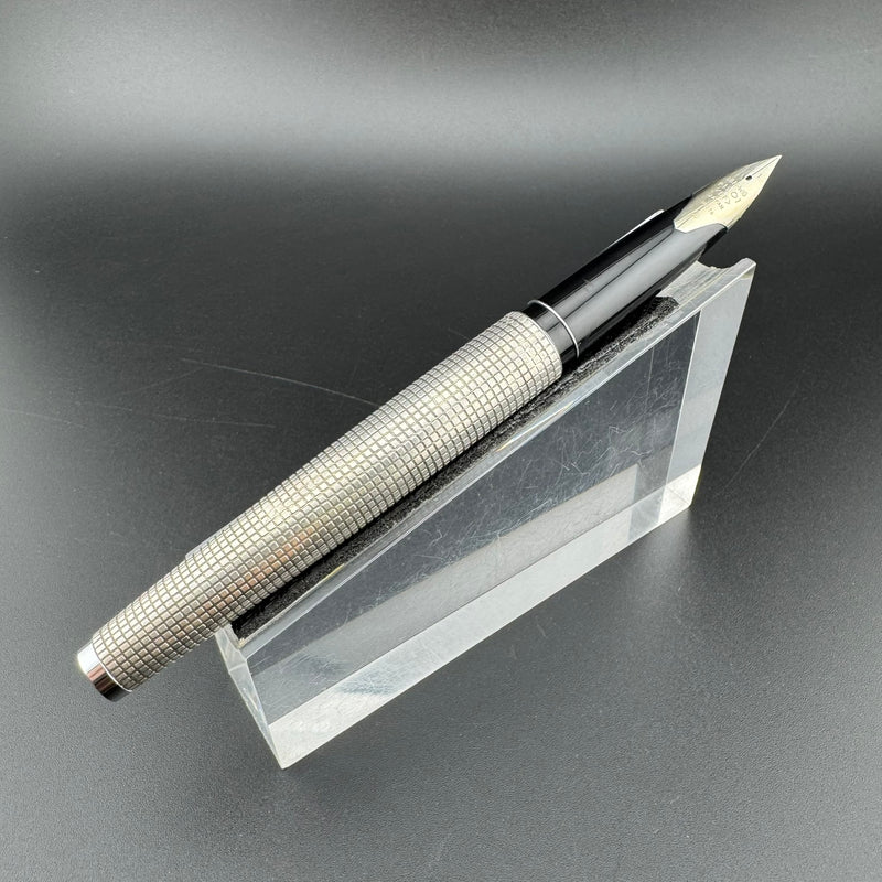Pilot Custom K-1000SS Sterling Silver Checkered Fountain Pen 18K WG Extra-Fine Nib