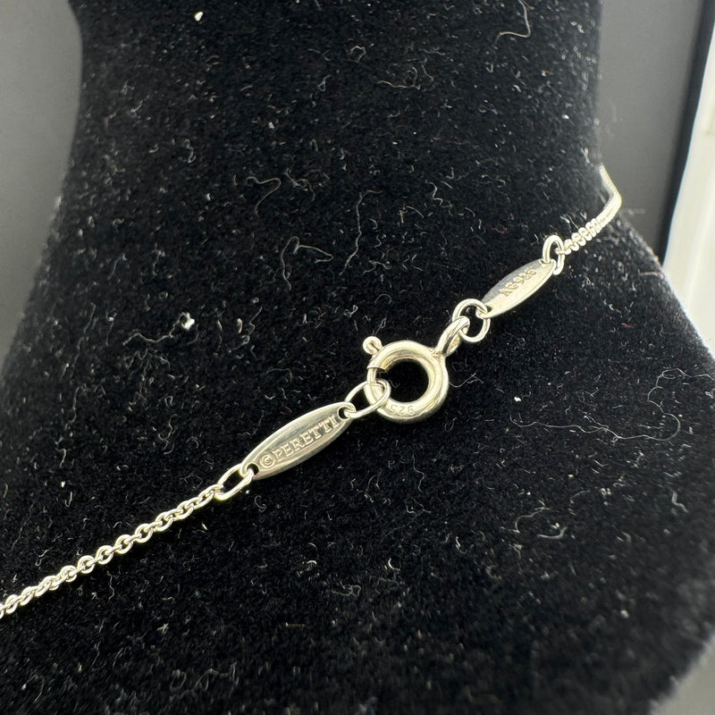 Tiffany & Co. Elsa Peretti By The Yard Pink Sapphire Sterling Silver Necklace 15in