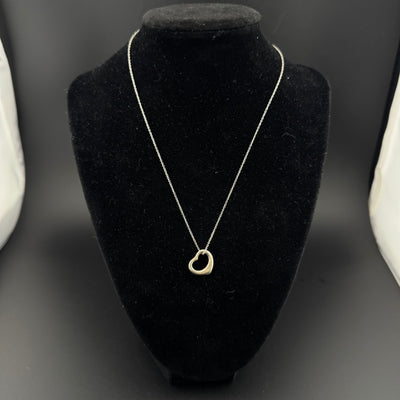 Tiffany & Co. Elsa Peretti Open Heart Sterling Silver Necklace 15in