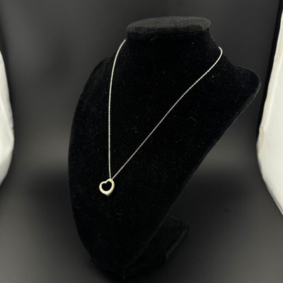 Tiffany & Co. Elsa Peretti Open Heart Sterling Silver Necklace 15in