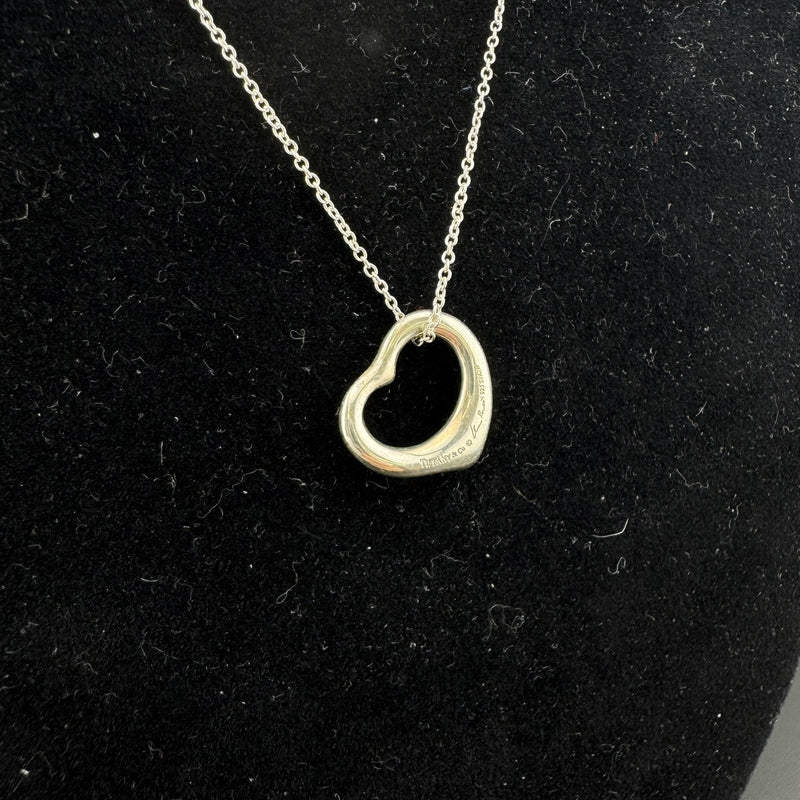 Tiffany & Co. Elsa Peretti Open Heart Sterling Silver Necklace 15in