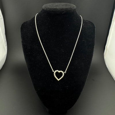 Tiffany & Co. Twisted Rope Heart Sterling Silver Necklace 15in