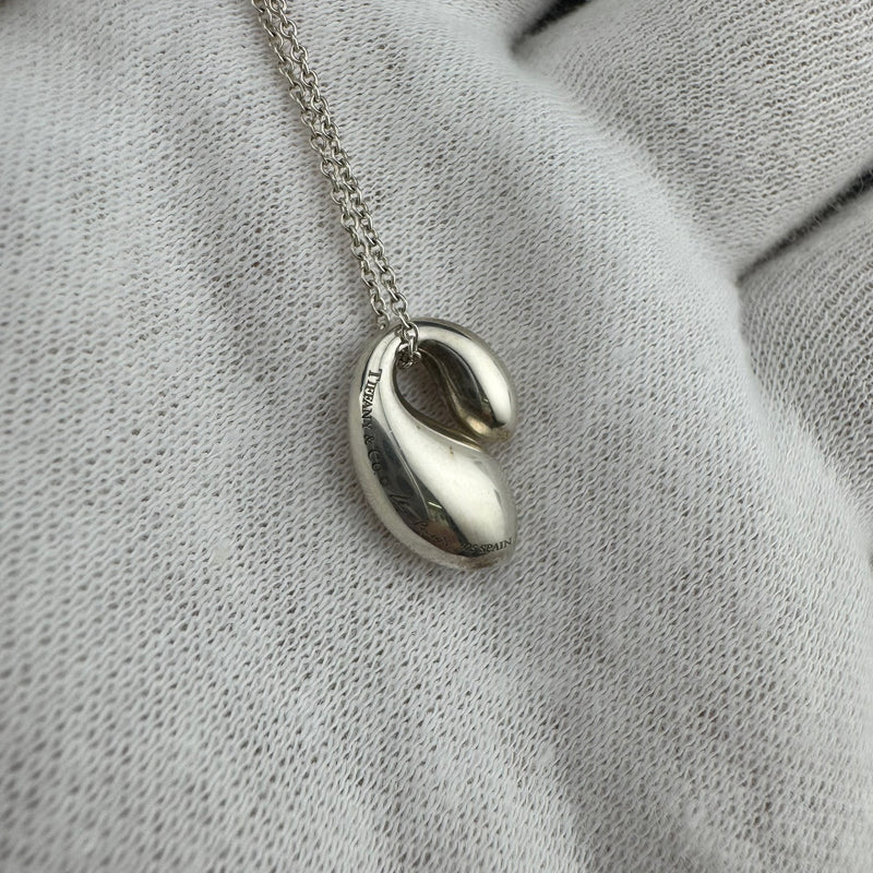 Tiffany & Co. Elsa Peretti Double Teardrop Sterling Silver Necklace 15in