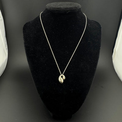 Tiffany & Co. Elsa Peretti Double Teardrop Sterling Silver Necklace 15in