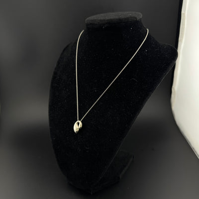 Tiffany & Co. Elsa Peretti Double Teardrop Sterling Silver Necklace 15in