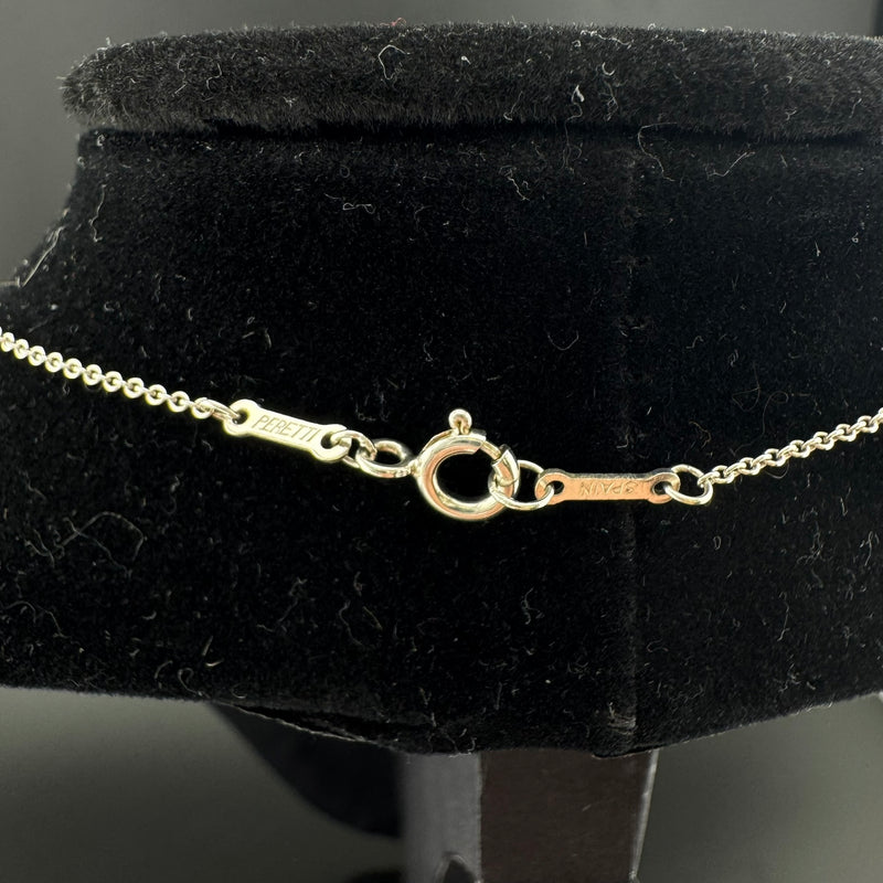 Tiffany & Co. Elsa Peretti Double Teardrop Sterling Silver Necklace 15in
