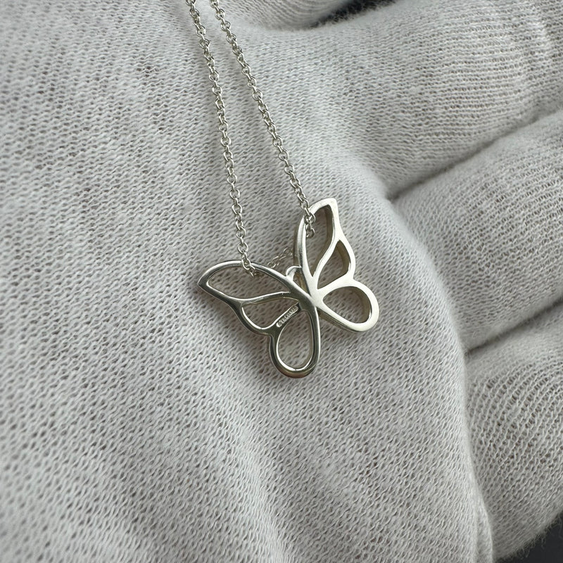 Tiffany & Co. Butterfly Pendant Necklace Sterling Silver Necklace