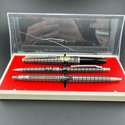 Pilot Elite ES-500 Fountain Pen Ballpoint Mech Pencil Set w/Box & Papers
