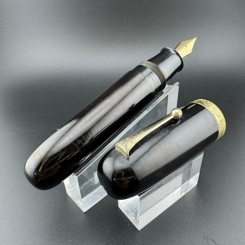 New Clip Special Jumbo Ebonite Eyedropper Fountain Pen Steel Fine Nib