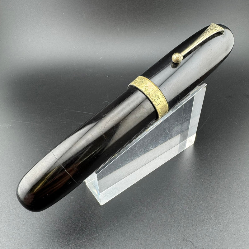 New Clip Special Jumbo Ebonite Eyedropper Fountain Pen Steel Fine Nib