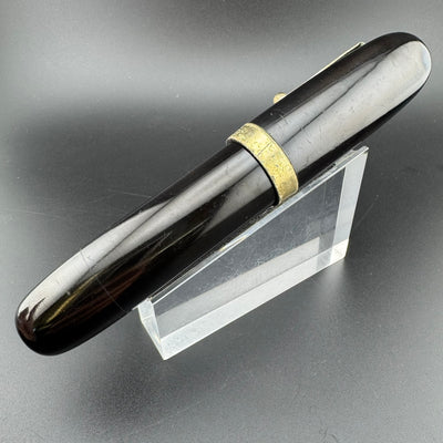 New Clip Special Jumbo Ebonite Eyedropper Fountain Pen Steel Fine Nib