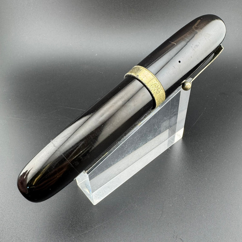 New Clip Special Jumbo Ebonite Eyedropper Fountain Pen Steel Fine Nib