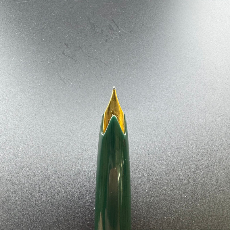 Montblanc Meisterstück No. 14 Green Fountain Pen 18C Gold Fine Nib Serviced