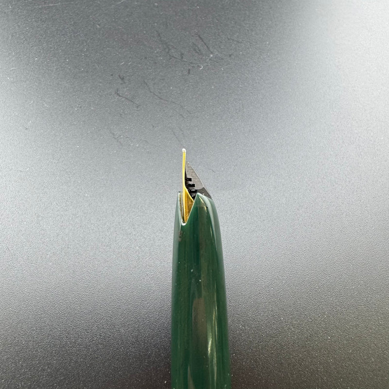Montblanc Meisterstück No. 14 Green Fountain Pen 18C Gold Fine Nib Serviced