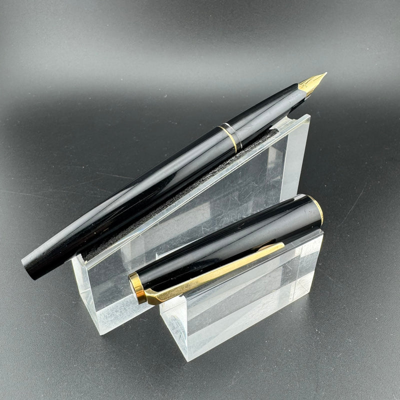 Montblanc Classic Black Resin Cartridge Fountain Pen 14K Gold Extra-Fine Nib