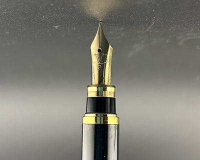 Valentino Garavani Black and Gold Fountain Pen Steel, Fine Nib
