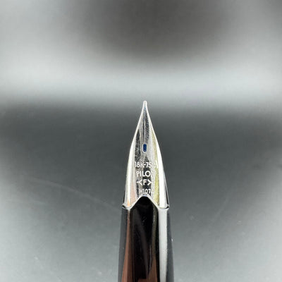 Pilot Elite Steel Checkered Pocket Fountain Pen 18K Gold F Nib Oct 1974