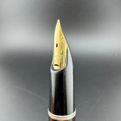 Pilot Super 200 Black & Silver Fountain Pen 14K Gold Script Nib Unrestored