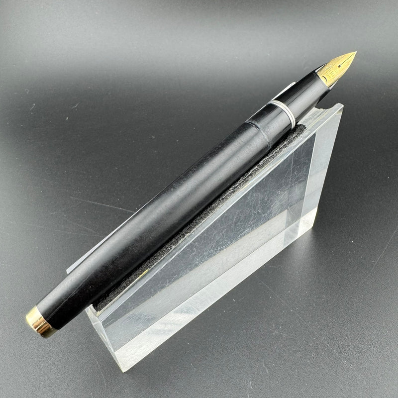 Pilot Super 200 Black & Silver Fountain Pen 14K Gold Script Nib Unrestored