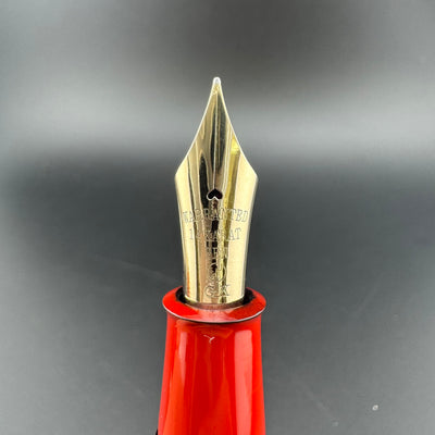 Ban-Ei Urushi Vermillion Eyedropper Fountain Pen 14K Gold G.K. Nib Serviced