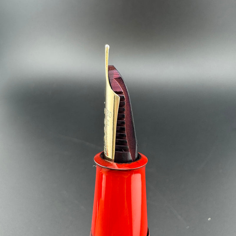 Ban-Ei Urushi Vermillion Eyedropper Fountain Pen 14K Gold G.K. Nib Serviced