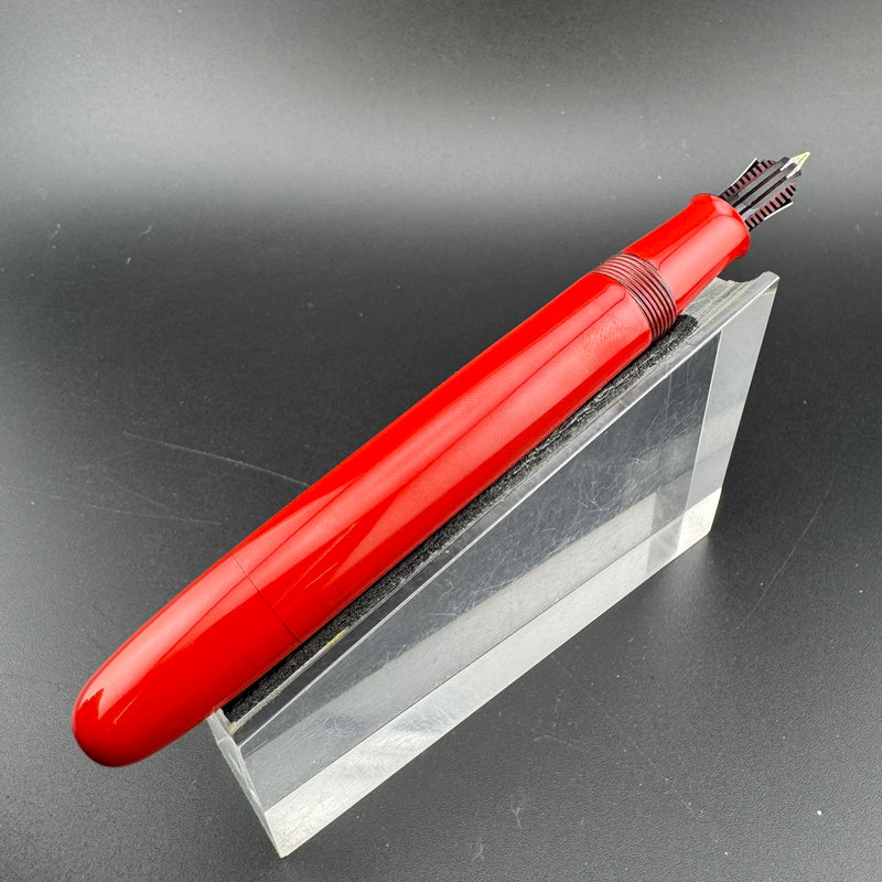 Ban-Ei Urushi Vermillion Eyedropper Fountain Pen 14K Gold G.K. Nib Serviced