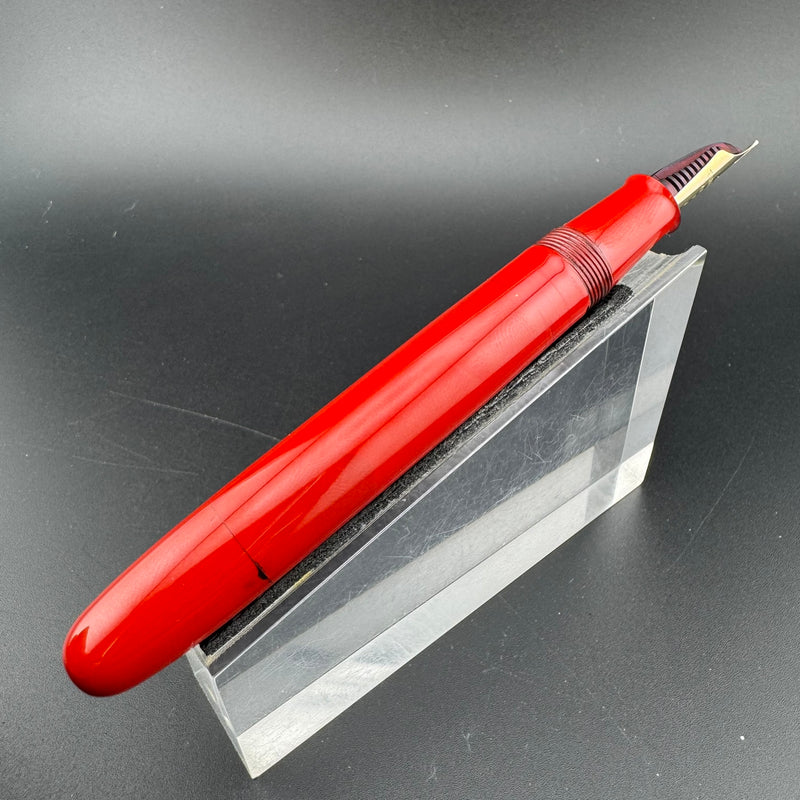 Ban-Ei Urushi Vermillion Eyedropper Fountain Pen 14K Gold G.K. Nib Serviced