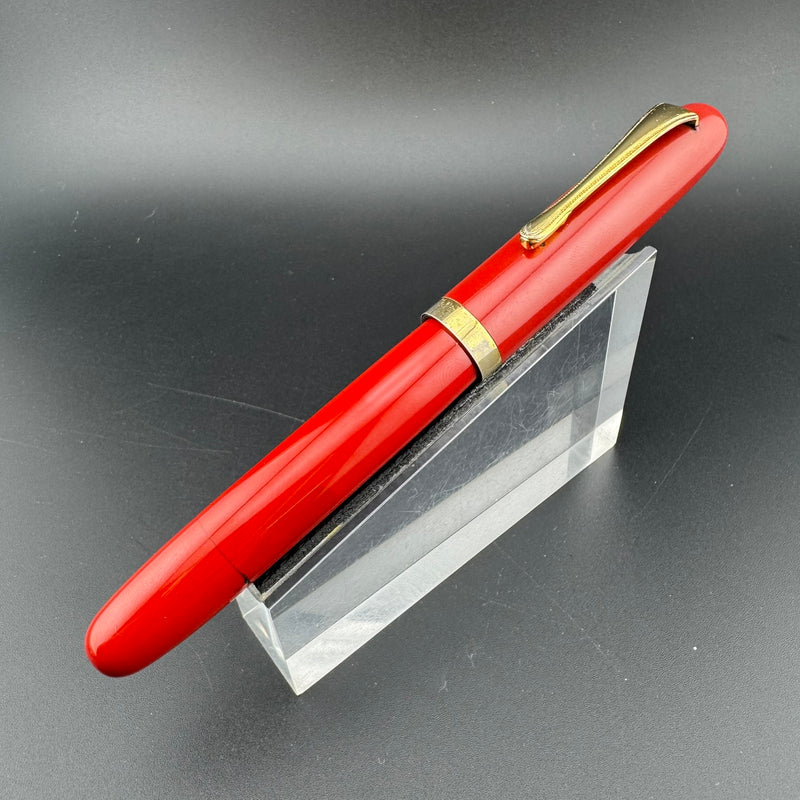 Ban-Ei Urushi Vermillion Eyedropper Fountain Pen 14K Gold G.K. Nib Serviced