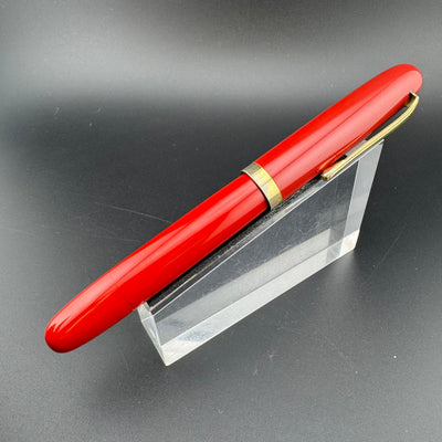 Ban-Ei Urushi Vermillion Eyedropper Fountain Pen 14K Gold G.K. Nib Serviced