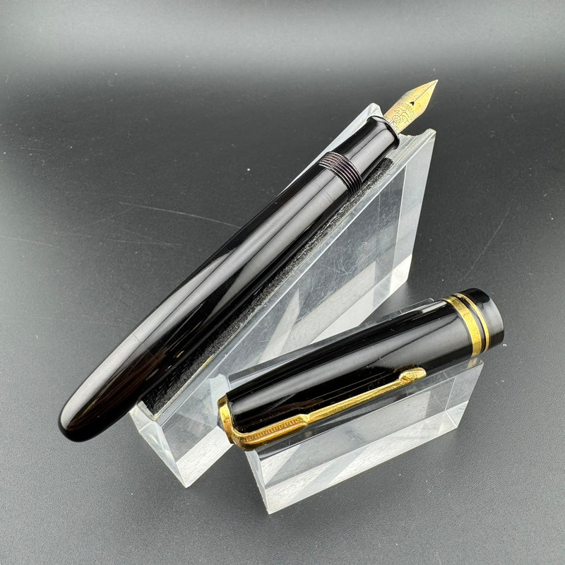 Atom Ebonite Japanese Eyedropper Fountain Pen 14K Gold Fine Nib Unrestored