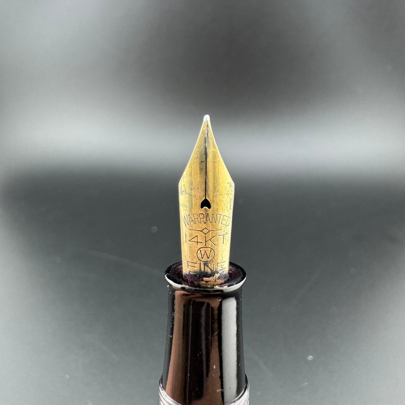 Atom Ebonite Japanese Eyedropper Fountain Pen 14K Gold Fine Nib Unrestored