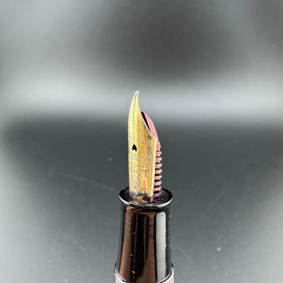 Atom Ebonite Japanese Eyedropper Fountain Pen 14K Gold Fine Nib Unrestored