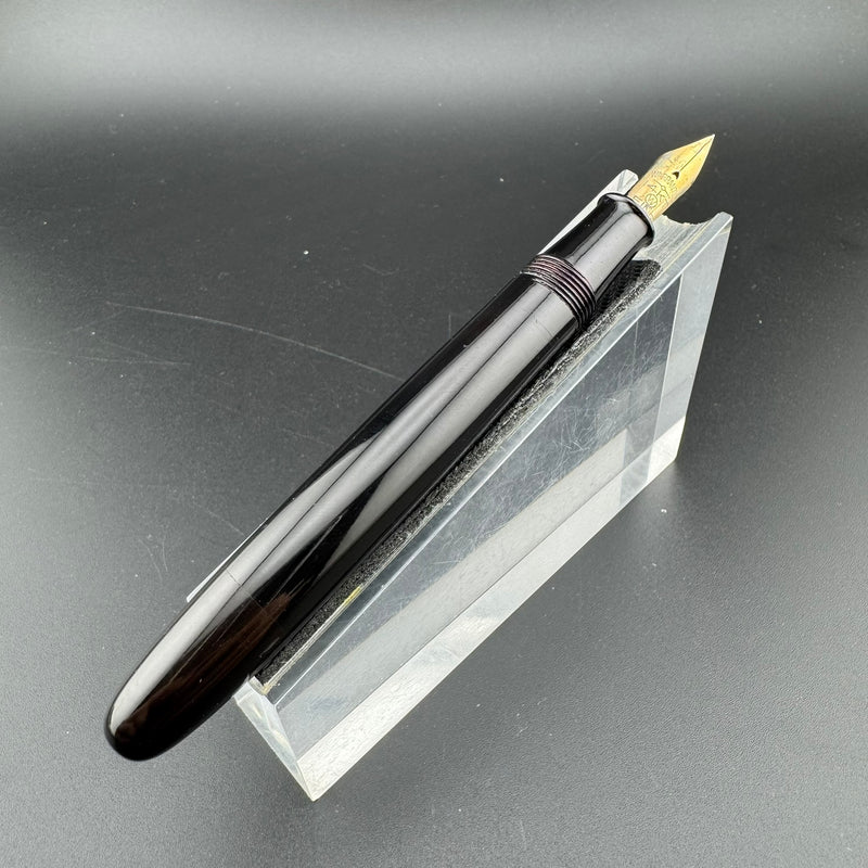 Atom Ebonite Japanese Eyedropper Fountain Pen 14K Gold Fine Nib Unrestored