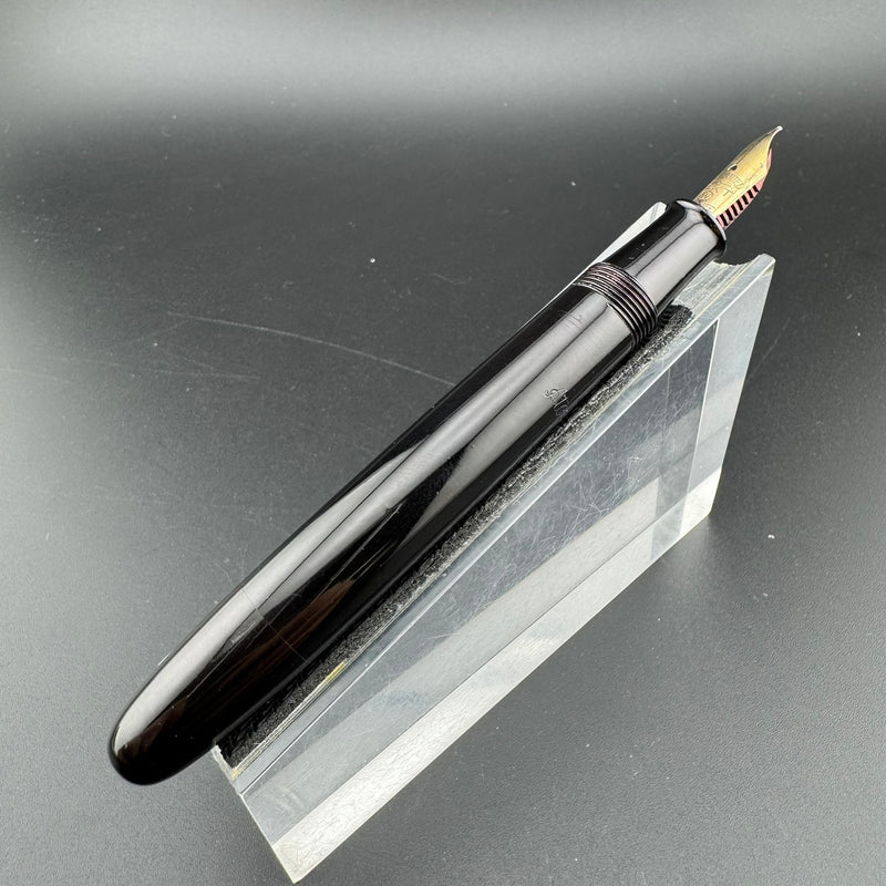 Atom Ebonite Japanese Eyedropper Fountain Pen 14K Gold Fine Nib Unrestored