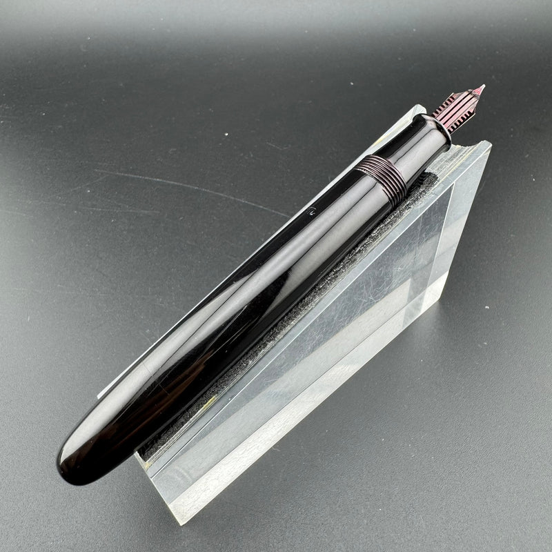 Atom Ebonite Japanese Eyedropper Fountain Pen 14K Gold Fine Nib Unrestored